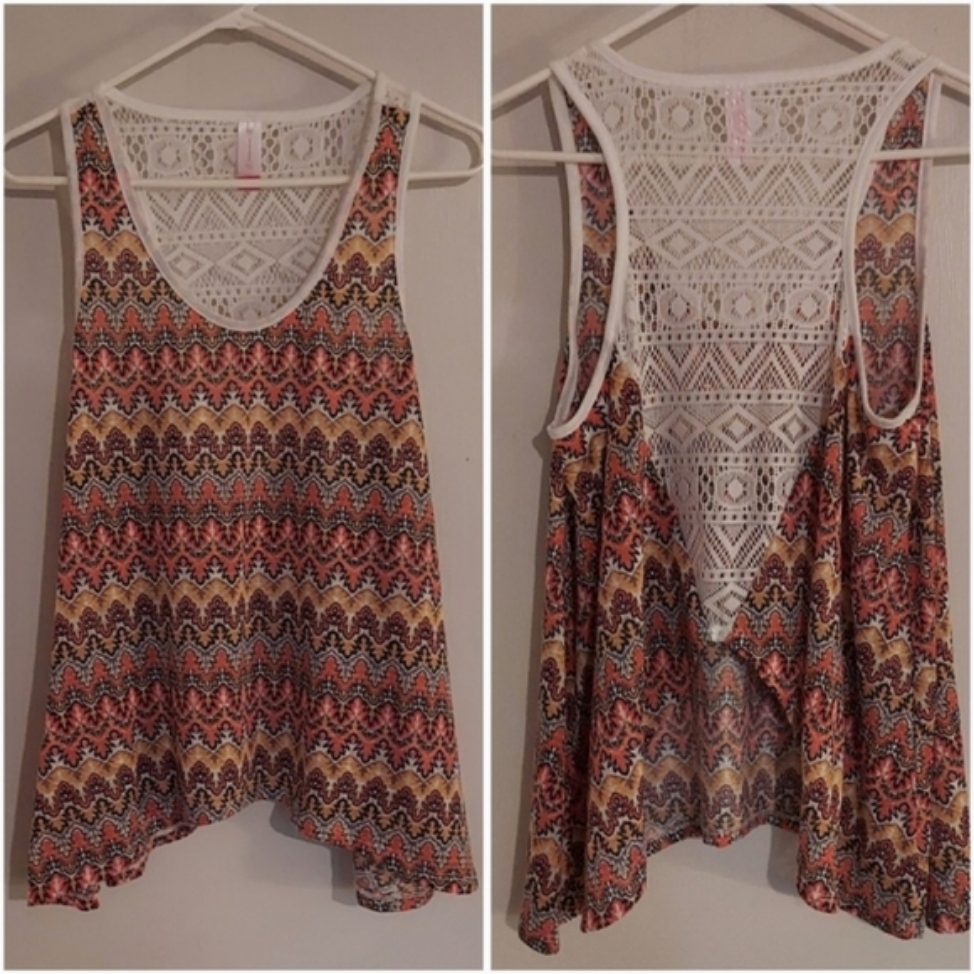 No Boundaries Crocheted Back Boho Top Or Swimsuit Cover-Up